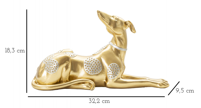 Decoratiune Dog, Rasina, Auriu, 18.3x32.2x9.5 cm [5]