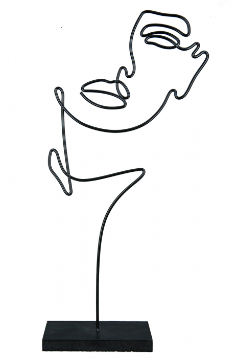 Decoratiune Face Dent, Metal, Negru, 16x35x8 cm [3]