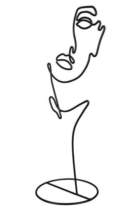 Decoratiune Face Dent, Metal, Negru, 16x35x8 cm [4]