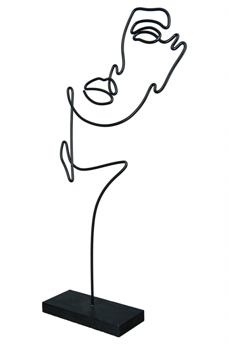 Decoratiune Face Dent, Metal, Negru, 16x35x8 cm [2]