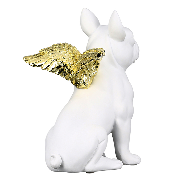 Decoratiune Flying Bulli rasina, alb/auriu, 25x14x20 cm [3]