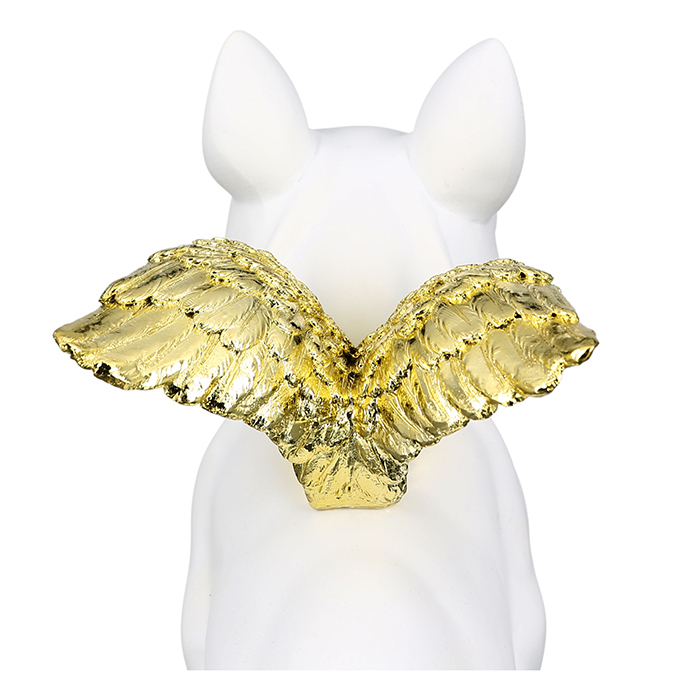 Decoratiune Flying Bulli rasina, alb/auriu, 25x14x20 cm [4]