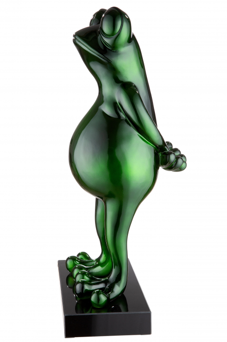 Decoratiune Frog, Rasina/Marmura, Negru/Verde, 32x68x30 cm [3]