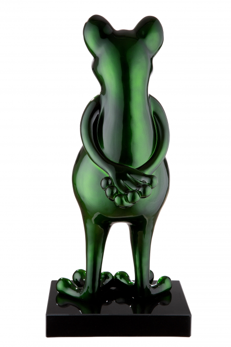 Decoratiune Frog, Rasina/Marmura, Negru/Verde, 32x68x30 cm [2]