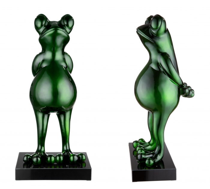 Decoratiune Frog, Rasina/Marmura, Negru/Verde, 32x68x30 cm [4]