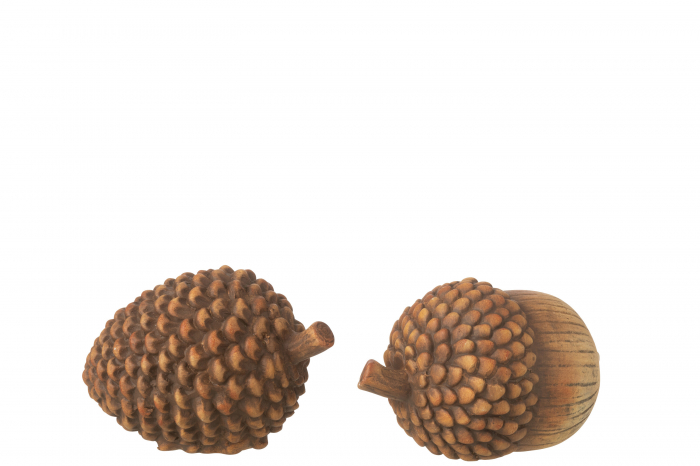 Decoratiune, Ghinda, porțelan, maro, Sortiment de 2 [2]