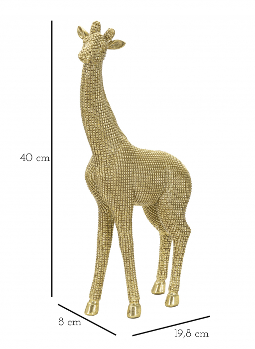 Decoratiune Giraffe, Rasina, Auriu, 40x19.8x8 cm [4]