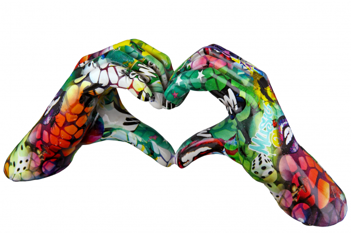 Decoratiune Hands Street Art, Rasina, Multicolor, 29x12x8 cm [3]