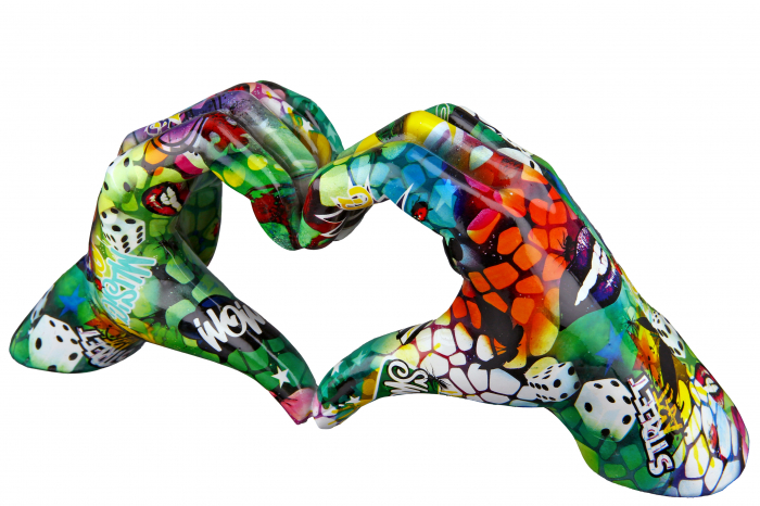 Decoratiune Hands Street Art, Rasina, Multicolor, 29x12x8 cm [2]