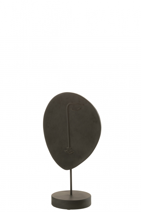Decoratiune Head Flat On Stand, Rasina, Negru, 17.5x12x34.5 cm [2]
