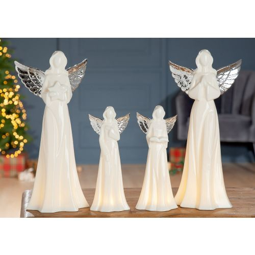Decoratiune LED Angel Stella, Portelan, Alb, 10.8x14.6x31.7 cm [4]