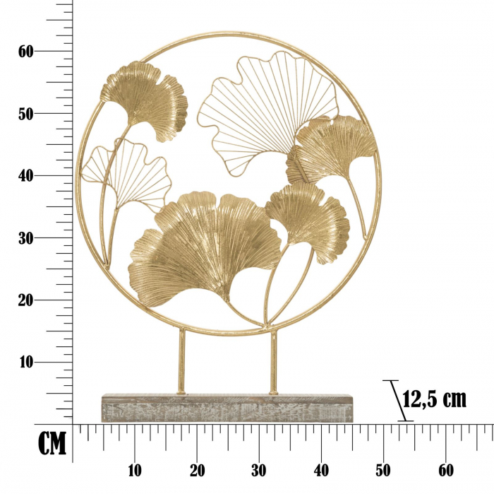 Decoratiune Little Leaf, fier/MDF, auriu, 50X12.5X64 cm [7]