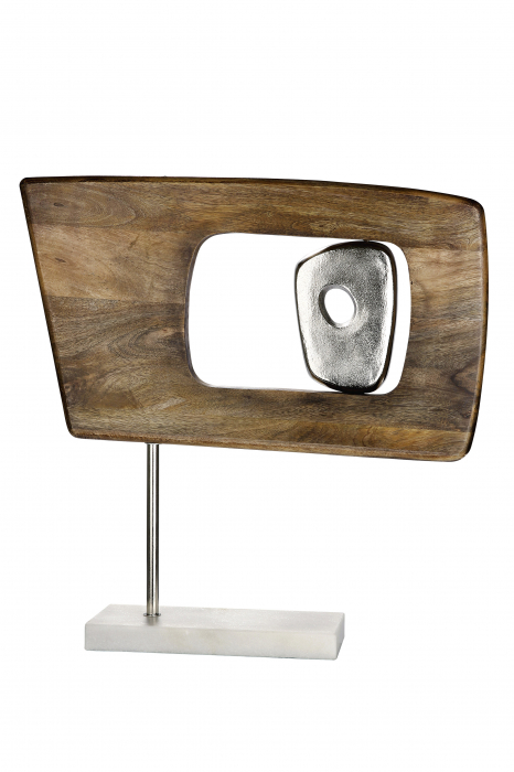 Decoratiune MARCIRE, aluminiu/mango 48x48x10 cm [2]