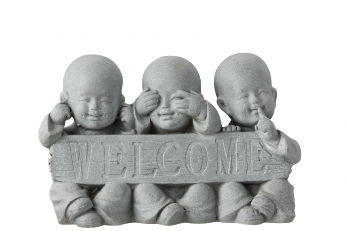 Decoratiune MONK, Ceramica, Gri, 41.5x17x27 cm [2]