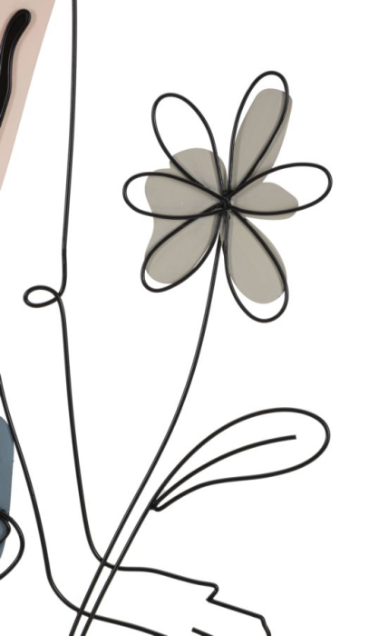 Decoratiune, mural cu doamna si floare 80x1,3x90 cm [3]