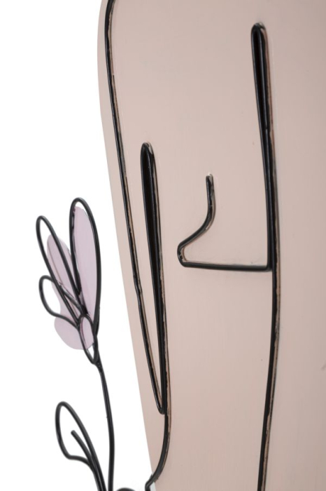 Decoratiune, mural cu doamna si floare 80x1,3x90 cm [4]