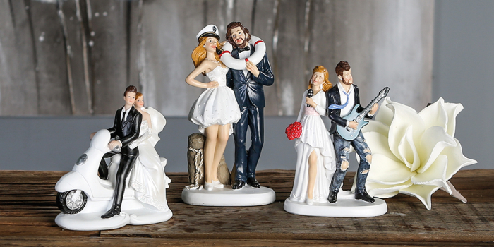 Decoratiune nunta Scooter, rasina, alb/negru, 6x12x12.5 cm [2]