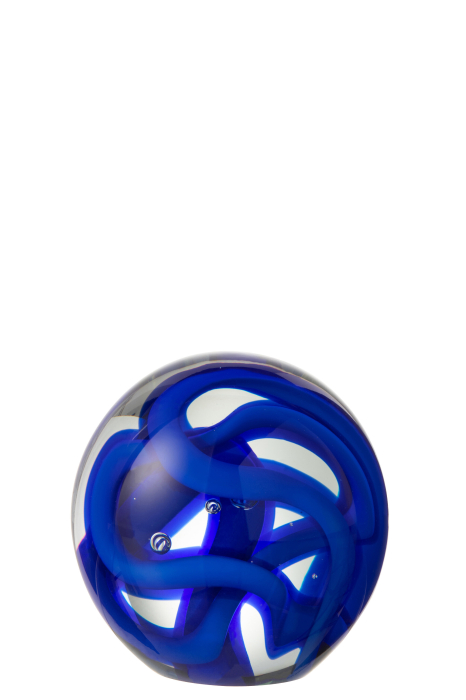 Decoratiune paperweight, Sticla, Albastru, 10x10x10 [2]