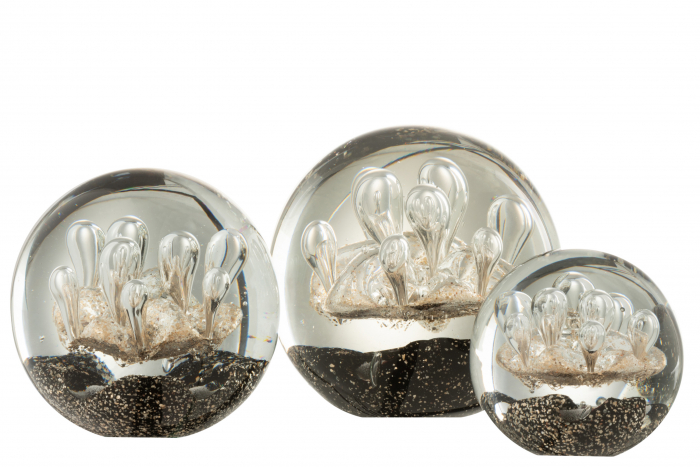 Decoratiune paperweight, Sticla, Negru, 12x12x11 cm [2]