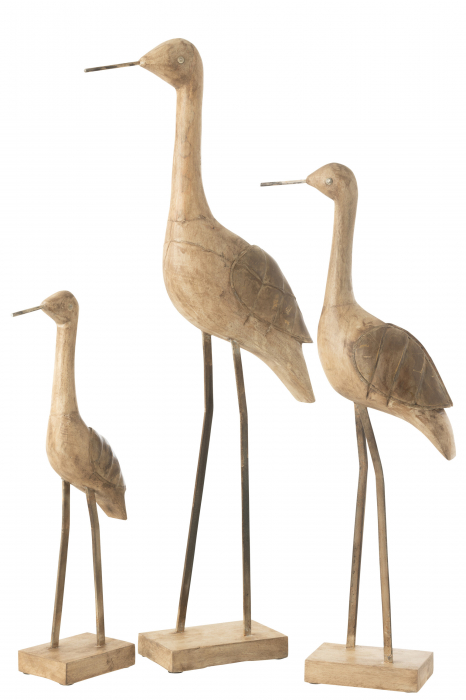 Decoratiune Pasare Mango Lemn/Metal, Bej/Negru, L [2]