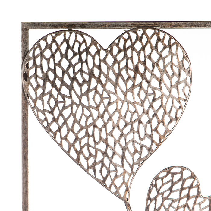 Decoratiune pentru perete 2 Purley Hearts,argintiu, 30x50 cm [4]