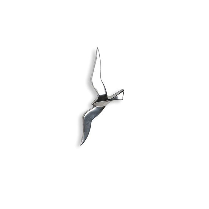 Decoratiune pentru perete Flying bird, aluminiu, argintiu, 34x14 [2]