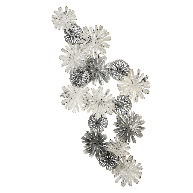 Decoratiune perete, BLANC, metal, alb/argintiu, 7X150X70 cm [2]