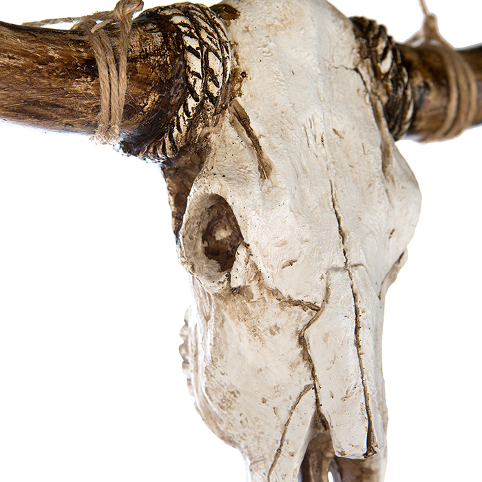 Decoratiune perete Buffalo, rasina, alb/maro, 16x80x56 cm [2]