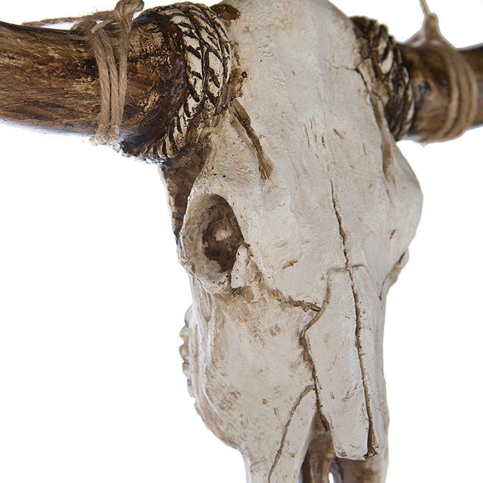 Decoratiune perete Buffalo, rasina, alb/maro, 7.5x38x24 cm [5]