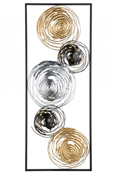 Decoratiune perete, LUGO, metal, 2X36X91 cm set 2 [3]