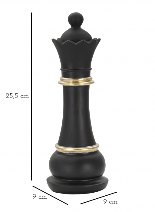 Decoratiune Queen, Rasina, Negru/Auriu, 25.5x9x9 cm [5]