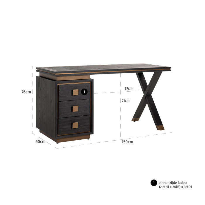 Birou Hunter 3-sertare [4]