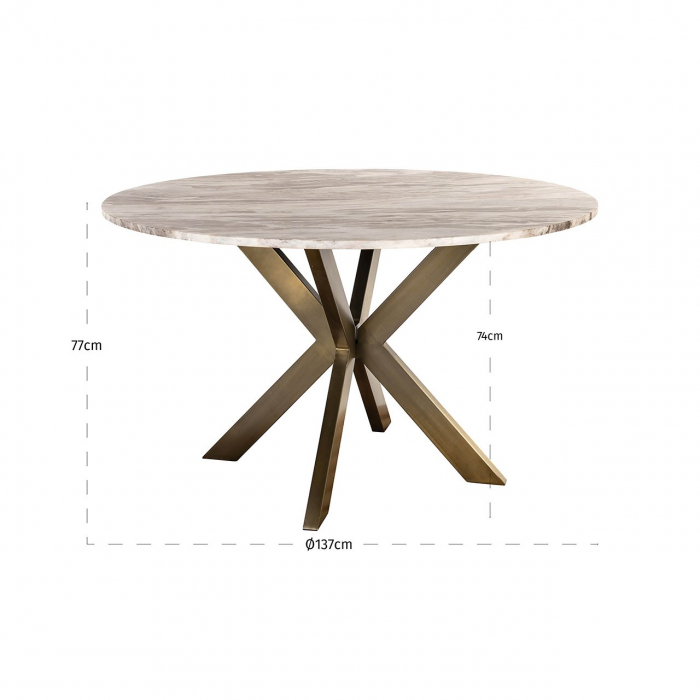 Masă de dining Bottega 140Ø (Alb), Dims: 77.0 x 140.0 x 140.0 cm [4]