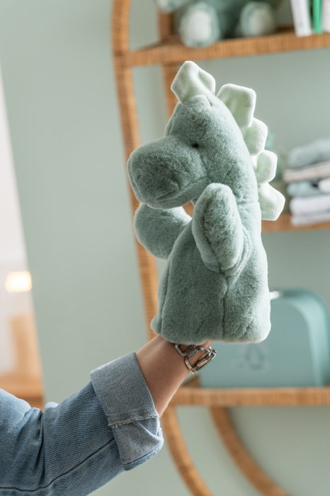 Dinozaur manusa, Fibre sintetice, Verde menta, 13x8x26 cm [3]