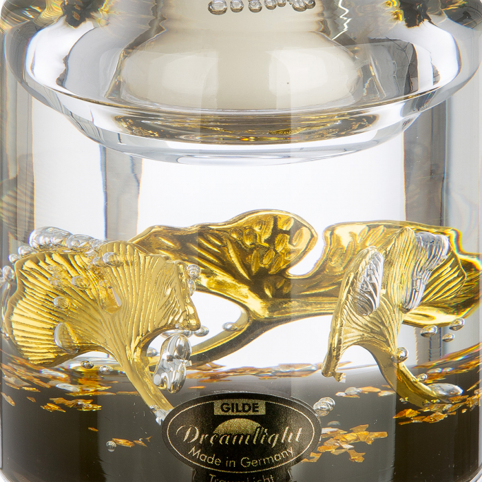 Dreamlight, Suport ceainic, Candela Smart, Ginkgo Royal, motiv Ginkgo, Sticla, auriu, PU 6, H. 8 cm, D. 7 cm [2]