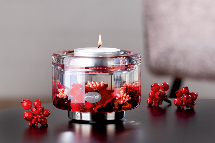 Dreamlight, Suport lumanare, Elora, Adele, Sticlă, roșu, PU 4, H. 8,5 cm, D. 11 cm [3]