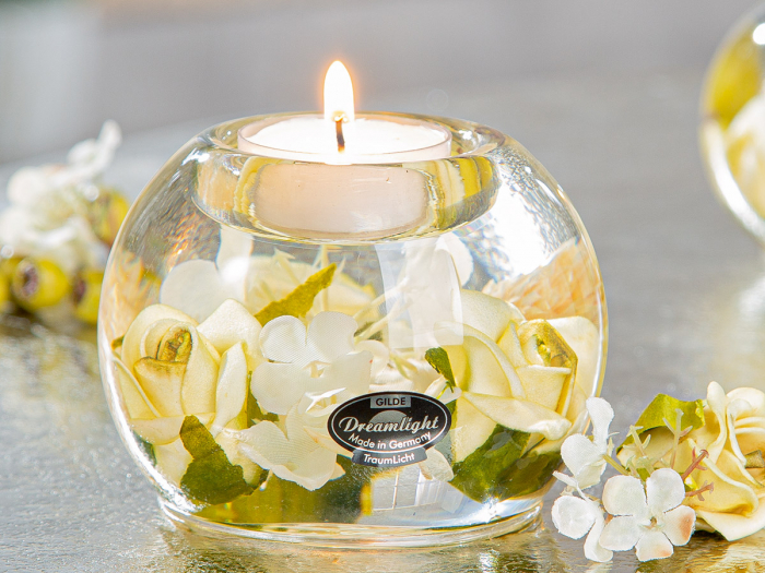 Dreamlight, Suport lumanare, Mercur, Green Valley, Sticla, ecru, PU 6, H. 7 cm, D. 9 cm [3]