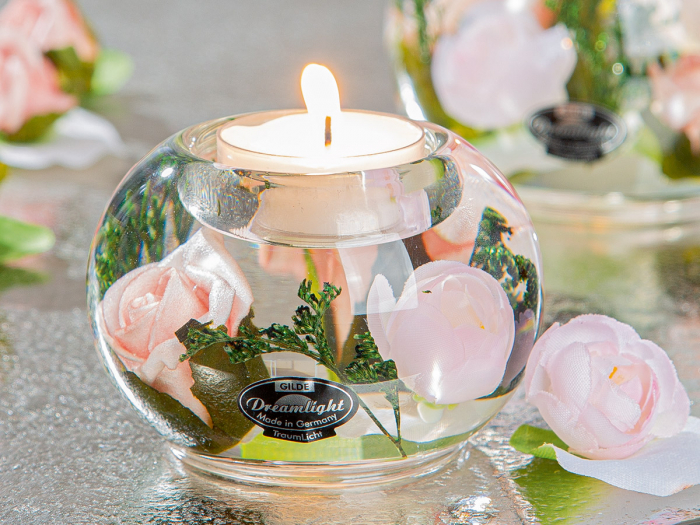 Dreamlight, Suport lumanare, Mercur Smart, Isabella, Sticlă, trandafir, PU 6, H. 6 cm, D. 8 cm [3]