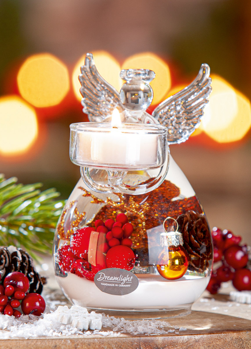 Dreamlight, Suport lumanare tip tealight, Angel Petit Medium, „Binecuvantari de cupru”, Sticla, culoarea cuprului, PU 4, H 12 cm, A. 8 cm [2]