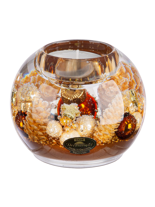 Dreamlight, Suport lumanare tip tealight, Mercury, „Cozy Night”, Sticla, maro, PU 6, H 7 cm, A. 9 cm [2]