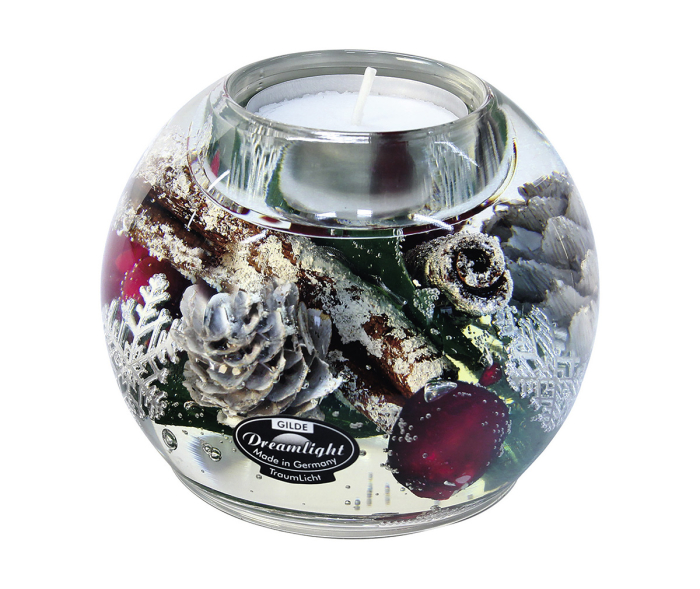 Dreamlight, Suport lumanare tip tealight, Mercury, „Noel”, motiv fulg de zapada, sticla, rosu, PU 6, H 7 cm, A. 9 cm [2]