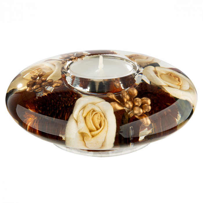 Dreamlight, Suport lumanare, Ufo Medium, Elegance, Sticlă, maro, PU 6, H. 5 cm, D. 12 cm [3]