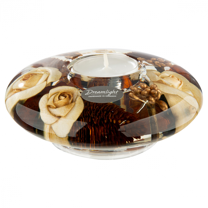 Dreamlight, Suport lumanare, Ufo Medium, Elegance, Sticlă, maro, PU 6, H. 5 cm, D. 12 cm [2]