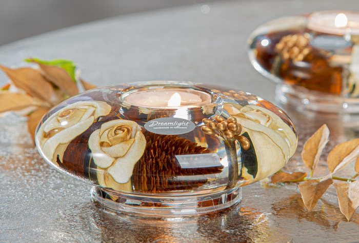 Dreamlight, Suport lumanare, Ufo Medium, Elegance, Sticlă, maro, PU 6, H. 5 cm, D. 12 cm [4]