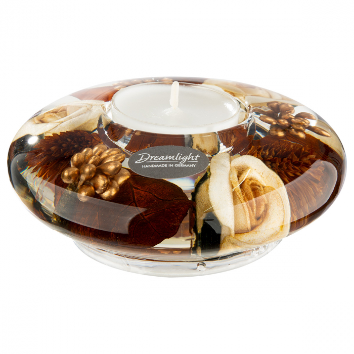 Dreamlight, Suport lumanare, Ufo Mini, Elegance, Sticla, maro, PU 6, H. 4 cm, D. 10,5 cm [2]