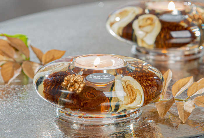 Dreamlight, Suport lumanare, Ufo Mini, Elegance, Sticla, maro, PU 6, H. 4 cm, D. 10,5 cm [4]