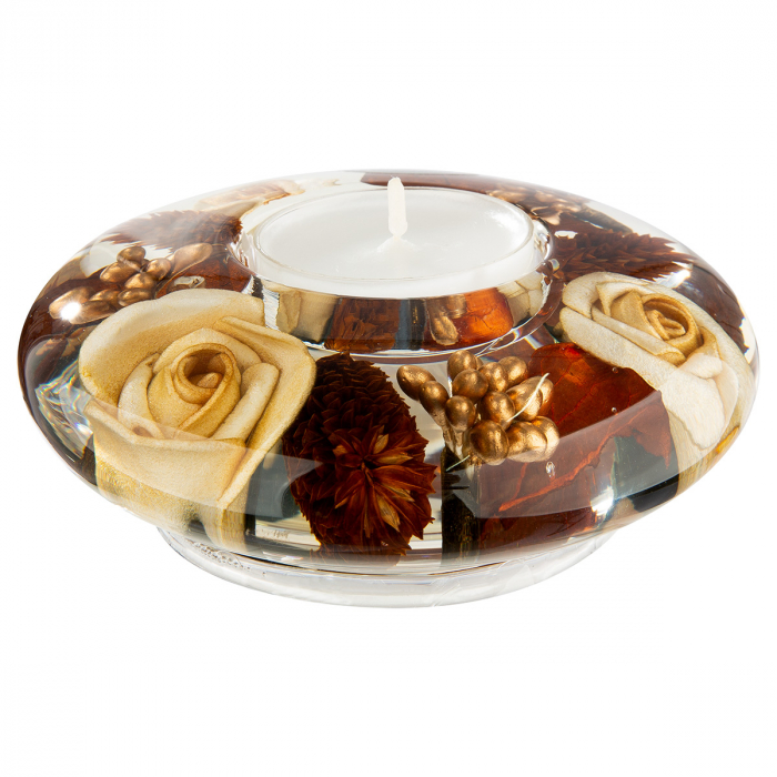 Dreamlight, Suport lumanare, Ufo Mini, Elegance, Sticla, maro, PU 6, H. 4 cm, D. 10,5 cm [3]