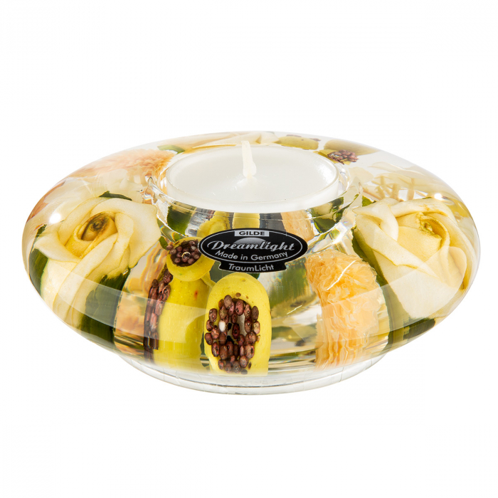 Dreamlight, Suport lumanare, Ufo Mini, Green Valley, Sticla, ecru, PU 6, H. 4 cm, D. 10,5 cm [2]