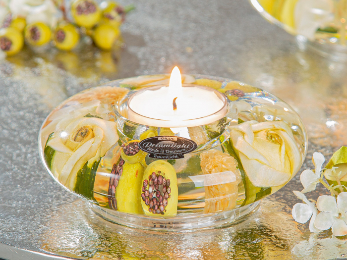 Dreamlight, Suport lumanare, Ufo Mini, Green Valley, Sticla, ecru, PU 6, H. 4 cm, D. 10,5 cm [4]