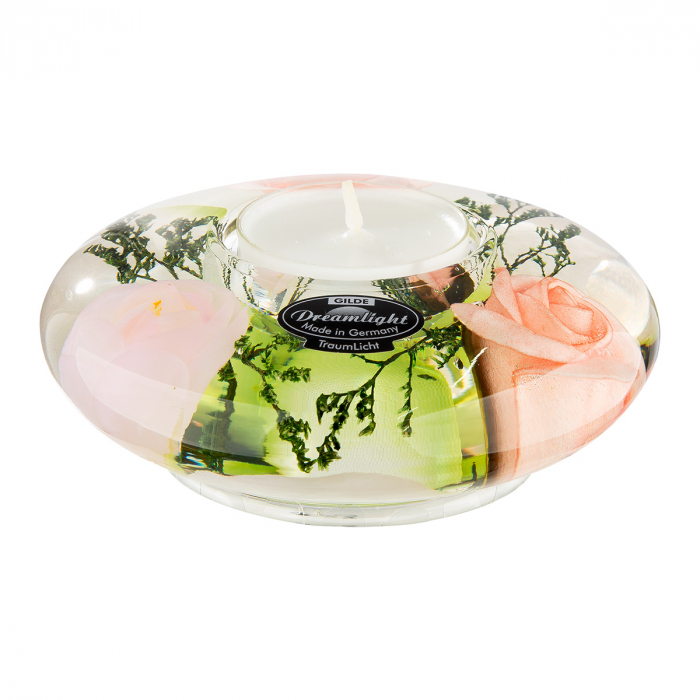 Dreamlight, Suport lumanare, Ufo Mini, Isabella, Sticlă, trandafir, PU 6, H. 4 cm, D. 10,5 cm [2]